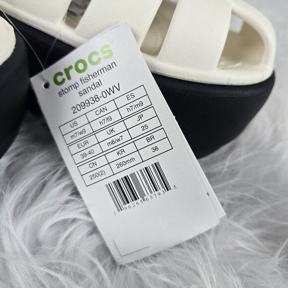Crocs Stomp Fisherman Women's Sandal Chalk 209938-0WV US Size 9 - Picture 3 of 7